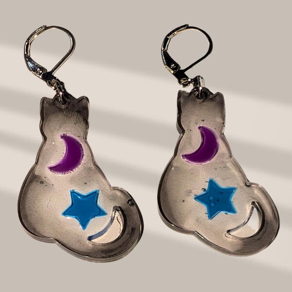 Smokey cats with Star and Moon inclusion