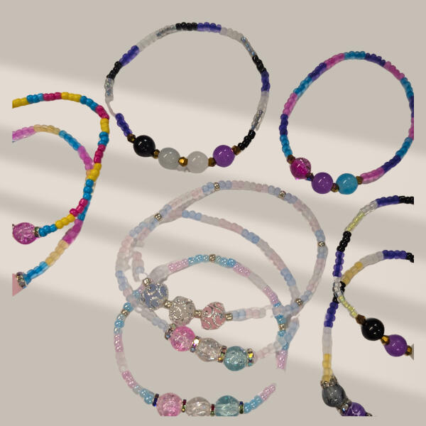 Custom strung Pride bead bracelets
