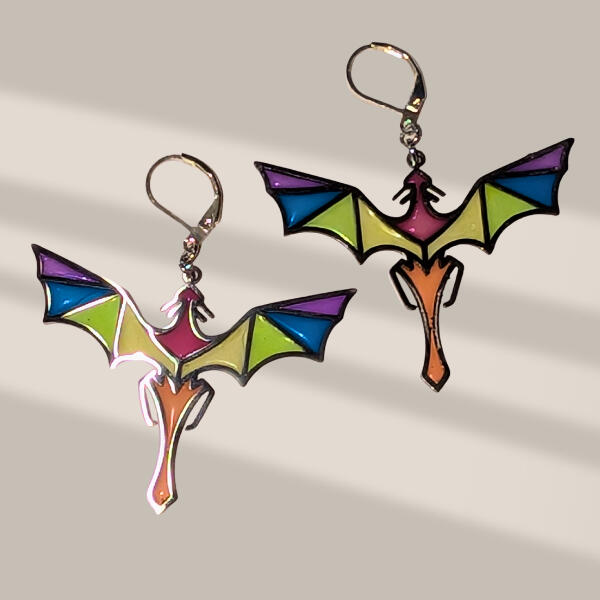 Rainbow Stained Glass Dragon