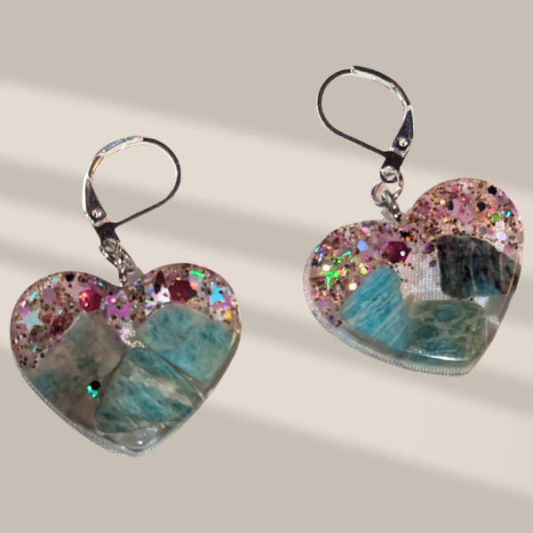 Natural Stone Embedded Earrings