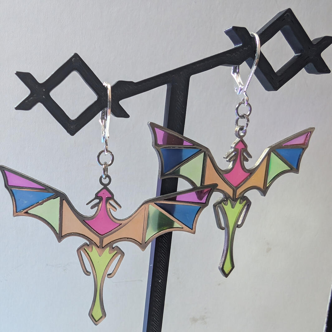 Rainbow Stained Glass Dragon