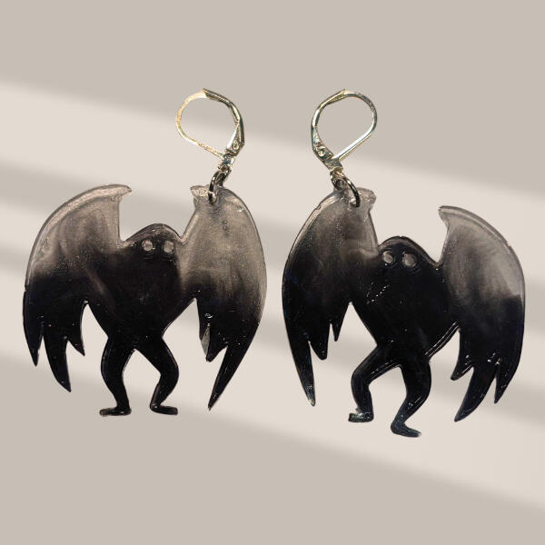 Mothman Earrings (Custom Mold)