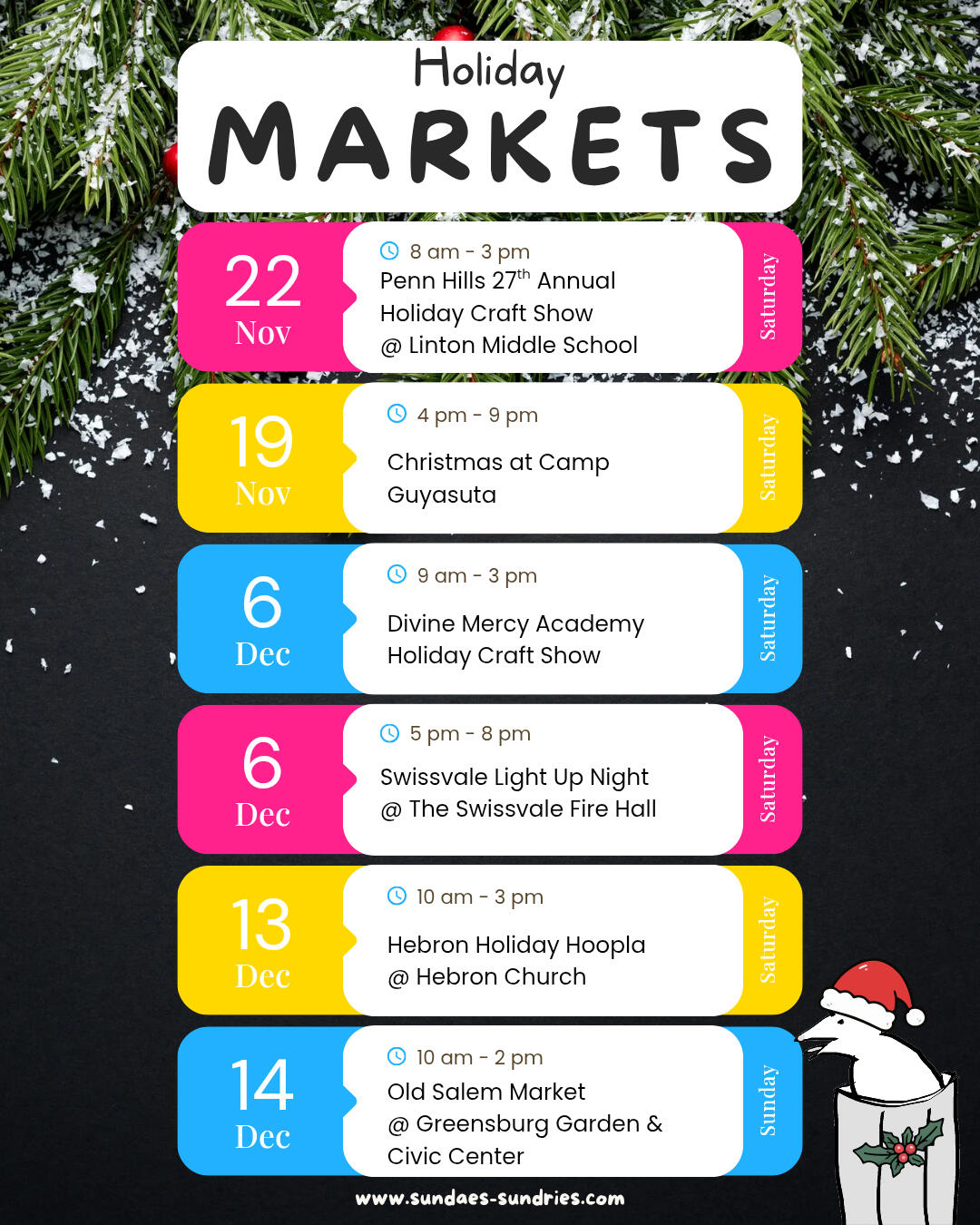 August Events Calendar